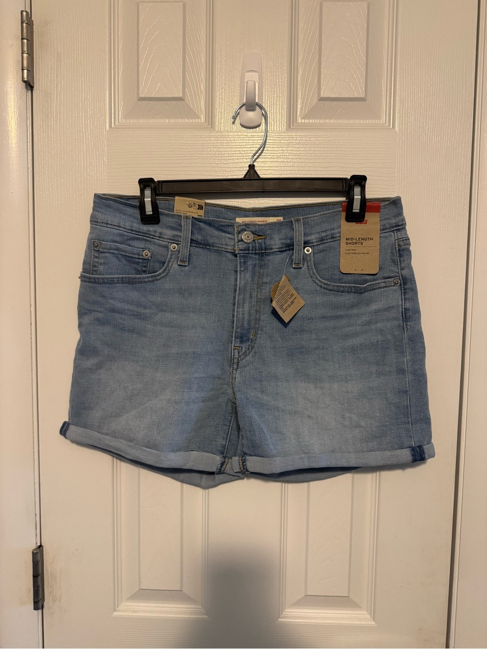 Levi’s Mid-Length Light Blue Denim Shorts